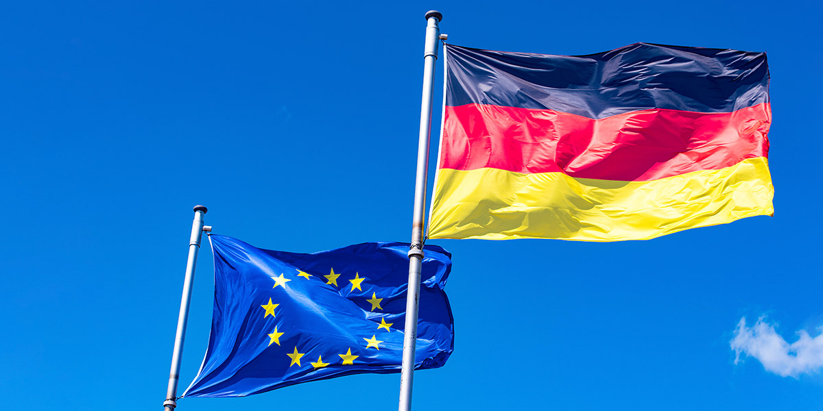 Bandera de Alemania y la UE
