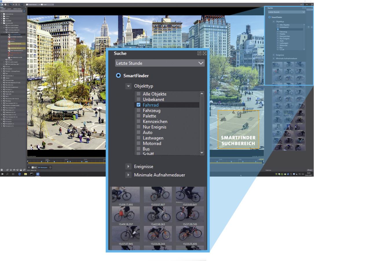 Dallmeier Smartfinder VMS Screenshot Objekttyp