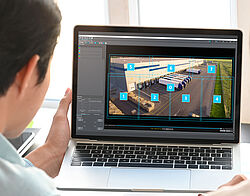Panomera® Planung auf einem Laptop