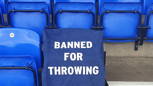 Stadium Sign about banned fan