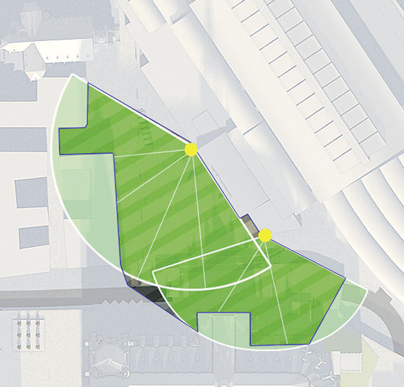 Panomera®: Few camera locations, high coverage