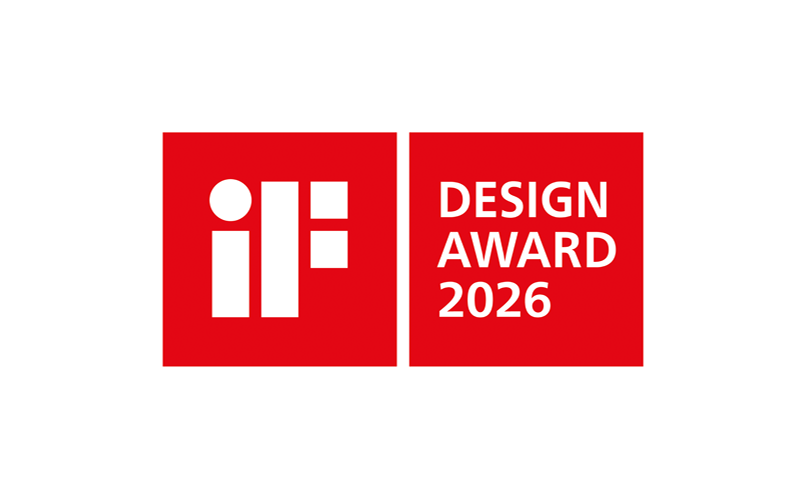 Red logo featuring "iF" on the left and "DESIGN AWARD 2026" on the right, emphasizing a design recognition event.